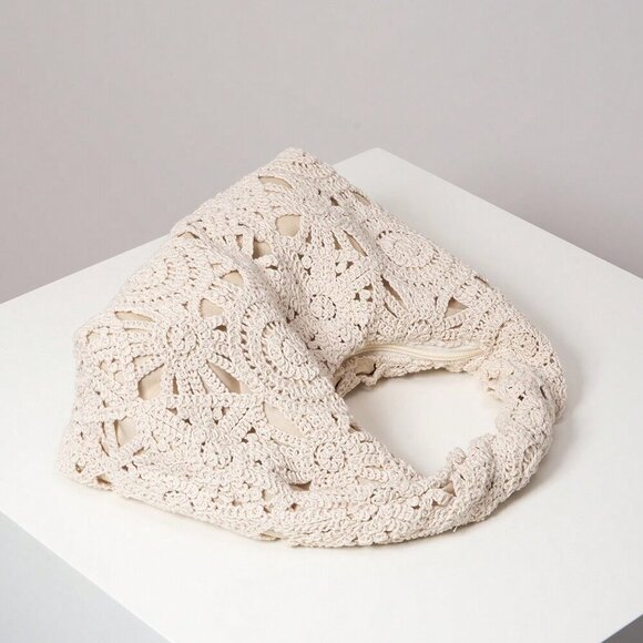 Apricot Boho Women's Hollow Floral Woven Bag - Picture 6 of 8